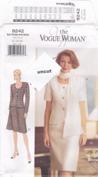 9242 VOG SS-LS BUTTON PANEL TOP, SKIRT PATTERN 6-10